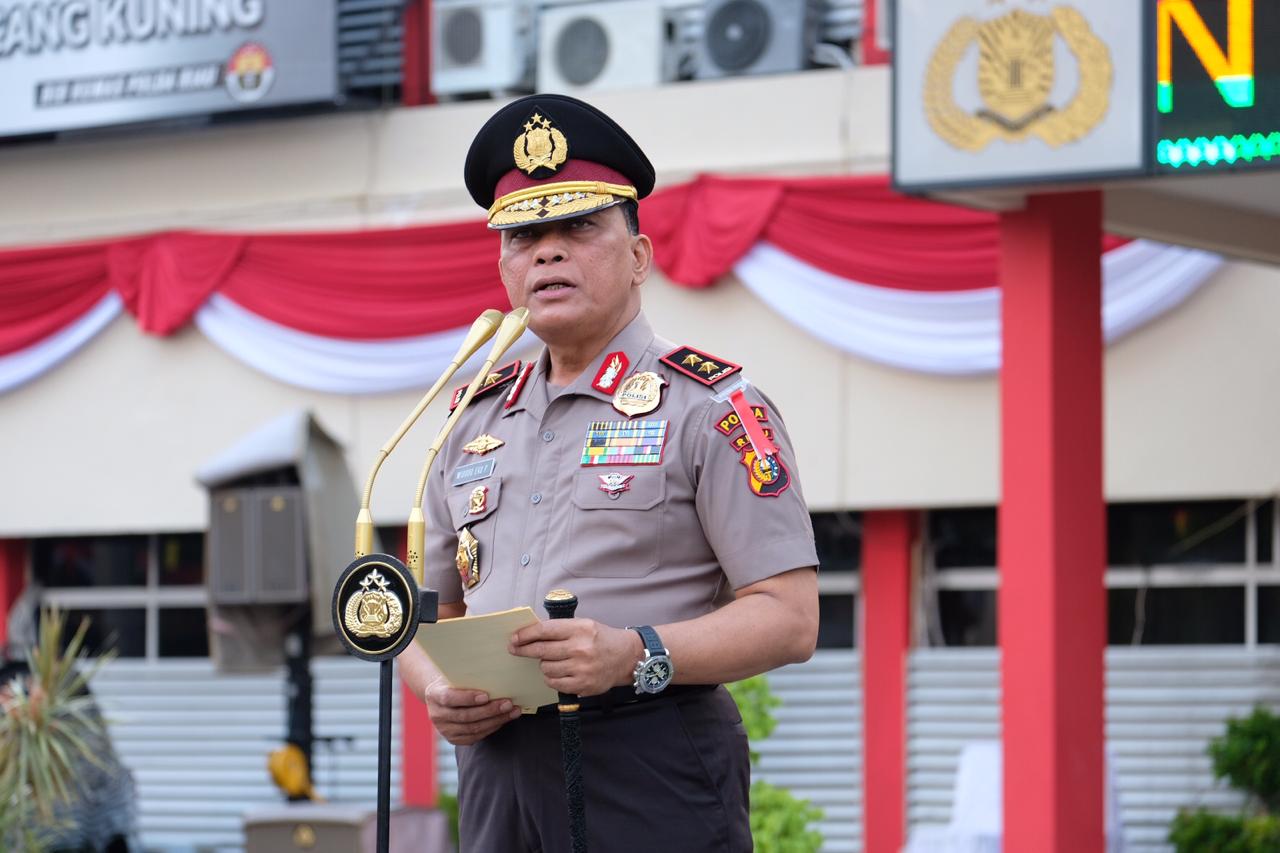 Kapolda Riau Pimpin Kenaikan Pangkat Polri dan ASN Polda Riau